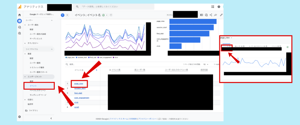 Googleアナリティクス設定：アクセス数を調べる